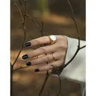 Stone Ring European And American Light Luxury Niche Design Shell Stone 925 Sterling Silver Ring Women