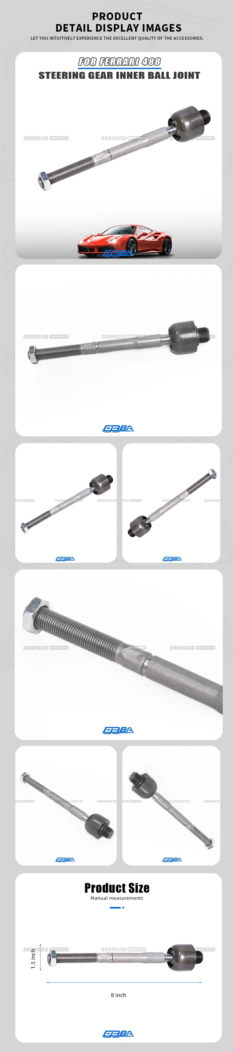 Critical Standard Component Rack Axial Steering Inner Tie Rod Ends For Ferrari F488 OE LGQTF458 manufacture