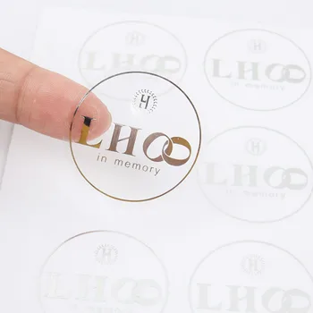 Adhesive labels printing round clear label private custom logo stickers transparent sticker