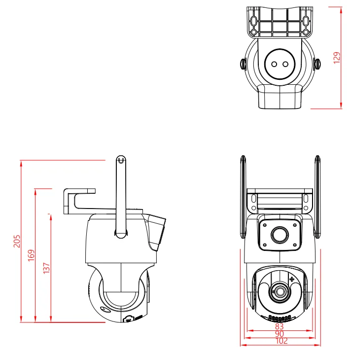 ICsee 6mp Dual Lens Wifi Network Camera Views Human Detect Smart Night Vision Wifi Bluetooth Connection Surveillance Camera