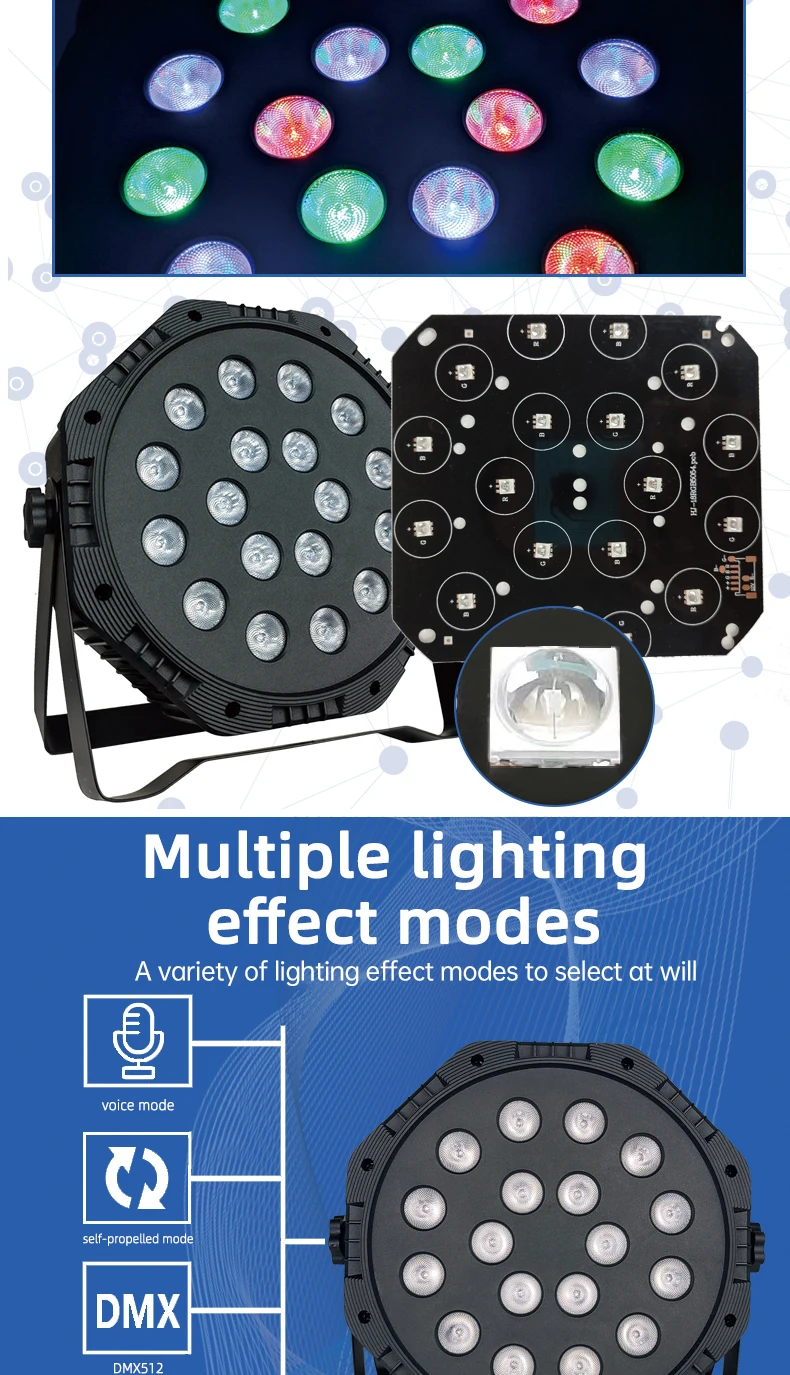 Dingdian 18 LED Stage Par Lighting Colorful Color Dj Equipment Gig Bar Led Par Bar Stage Lighting With Stand LED Stage Par Light