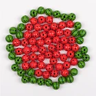 16mm Beads Wood DIANJIN Diy Craft 16mm Green Red Round Wooden Beads Watermelon Wood Printed Beads