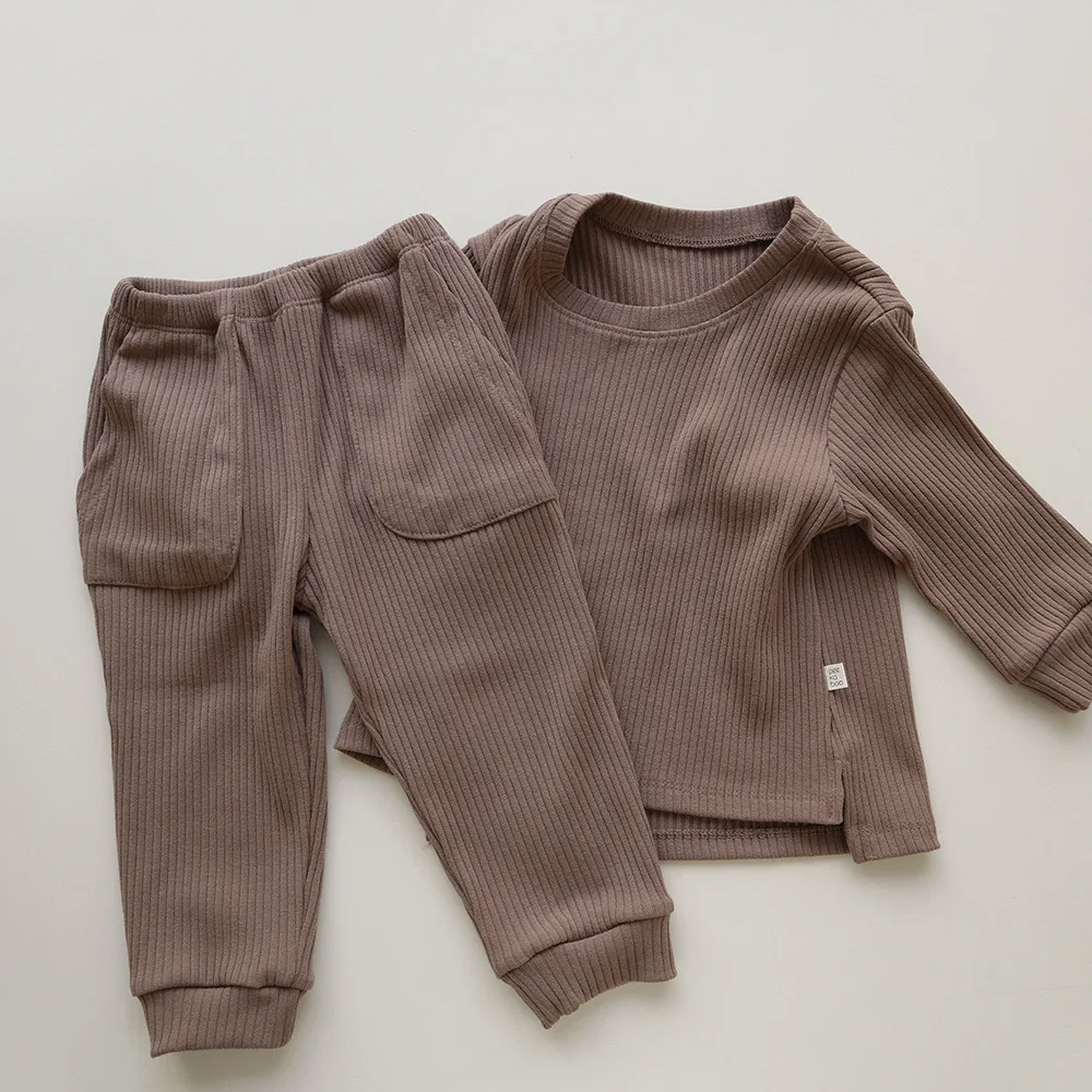 Children's Suit Cotton Infant Home Clothes Long Sleeve Spring and Autumn Top Pants 2-Piece Baby Clothing Sets