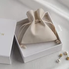 Small Necklace Fashion Microfiber Drawstring Bag Luxury Small Jewelry Gift Necklace Rings Earrings Bag Pouch Packaging