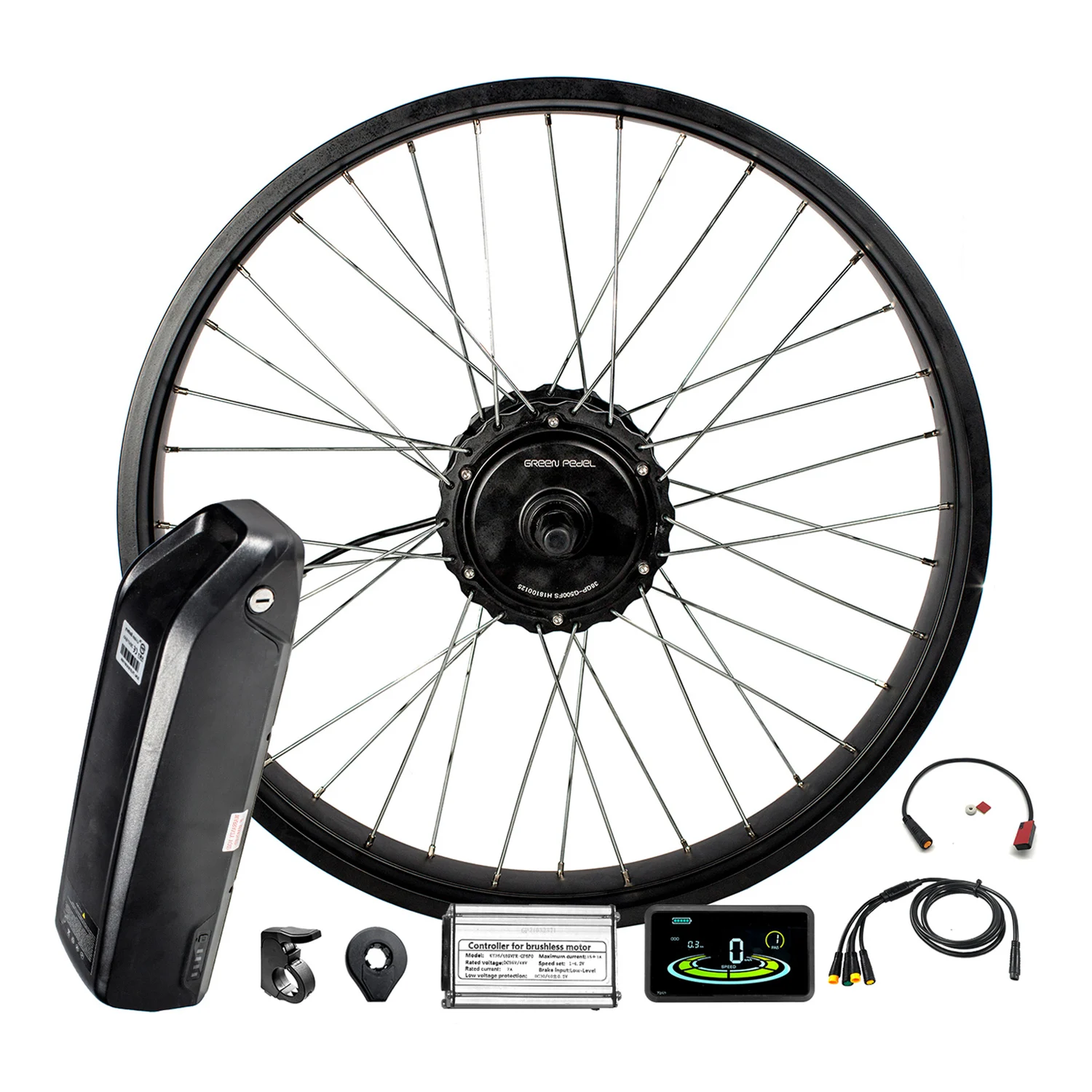 W Ebike Conversion Kit With Battery Rear Wheel Bicycle Electric