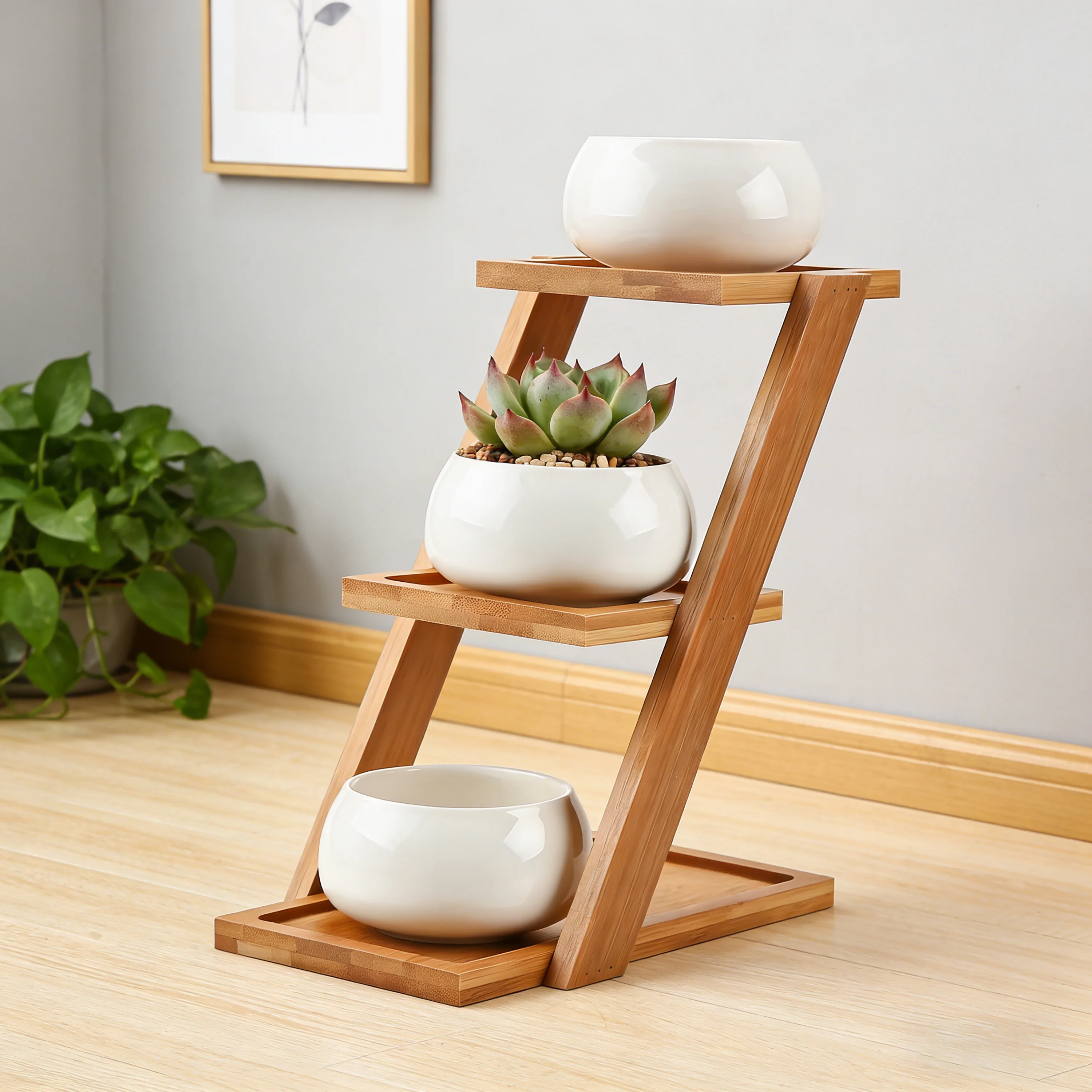 product plant stand tabletop succulent planter shelf mini desktop flower pot holder for home office balcony decor tiered display rack-3