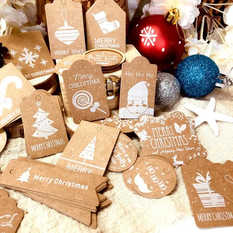 merry christmas eve tree pendant socks with string hangtag label