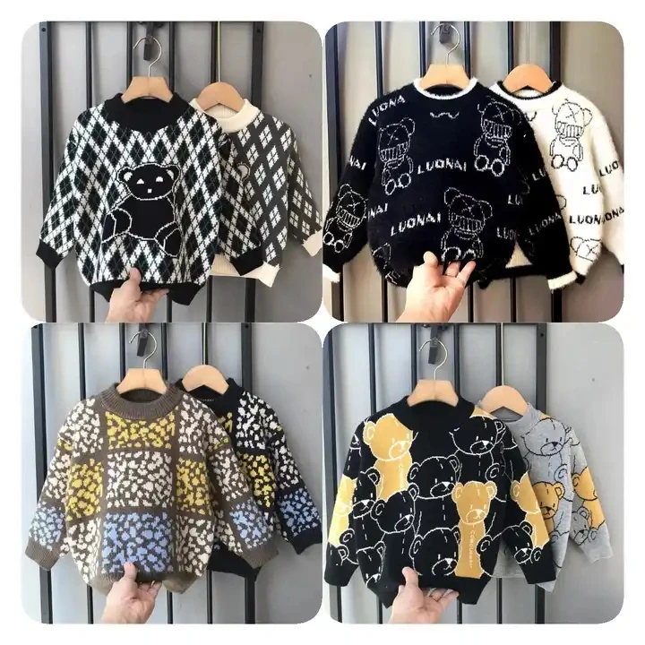 kids pullover sweater chunky knit baby knitwear children sweaters