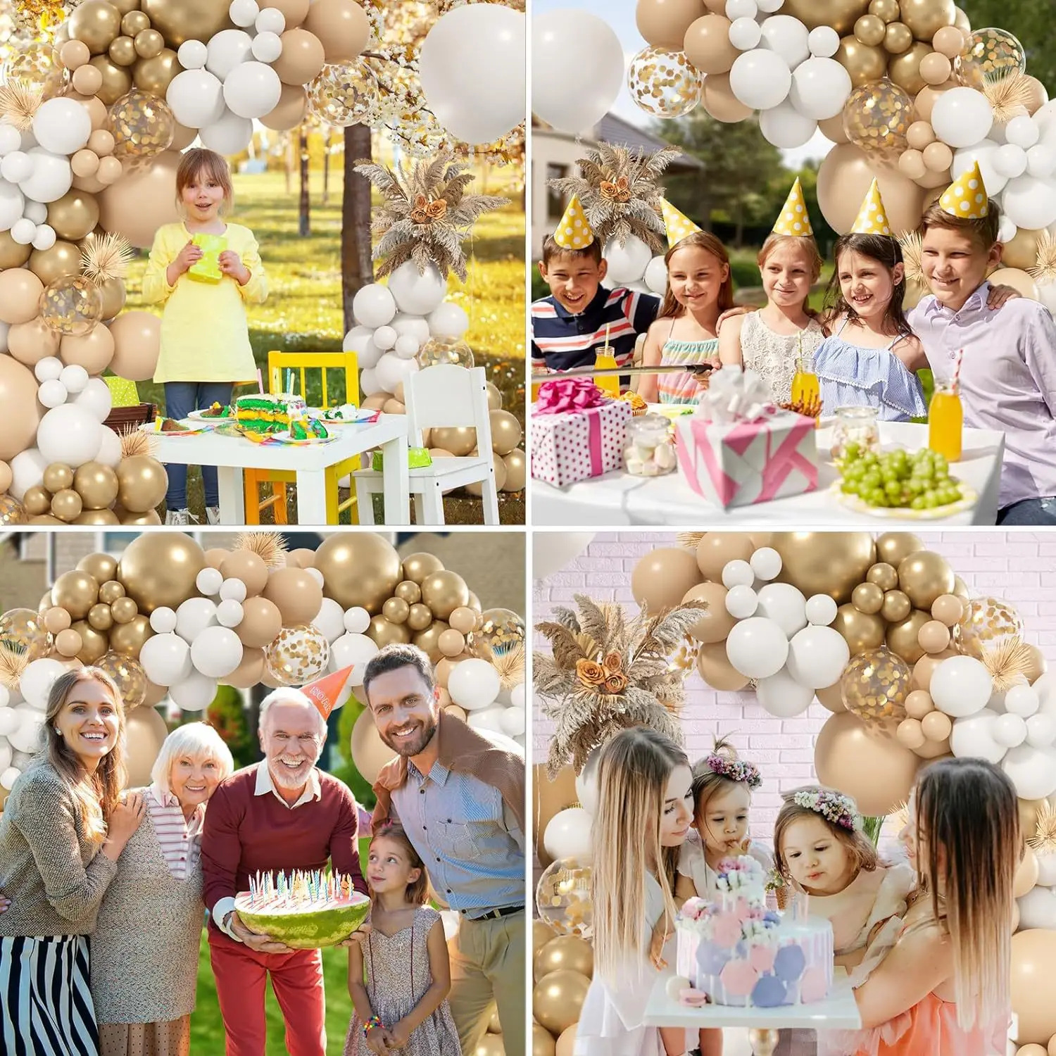 153pcs Retro Balloons Garland Skin White Sand Gold Balloon Arch Kit 18th Birthday PartyFestival Wedding Decoration Globos