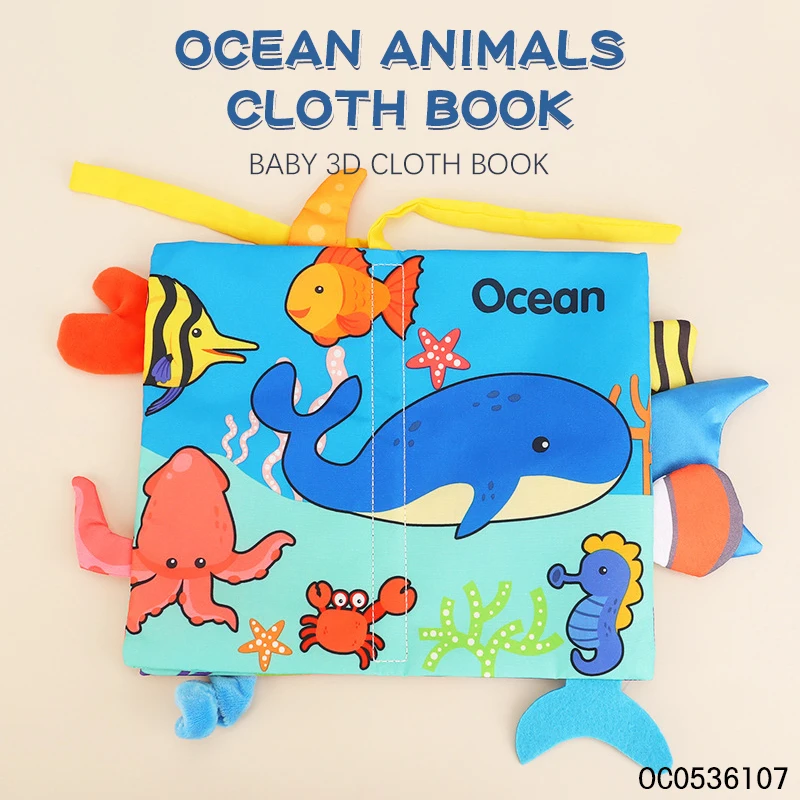 Wholesale washable montessori sensory fabric baby soft cloth book for sale