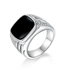 Rings Jewelry Ring Design Rings Custom Silver Geometric Jewelry Enamel Signet Black Wedding Ring Men