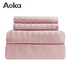 Stripe Sheet Luxury Soft King Size 100% Microfiber Dobby Stripe Bedding Sheet Set