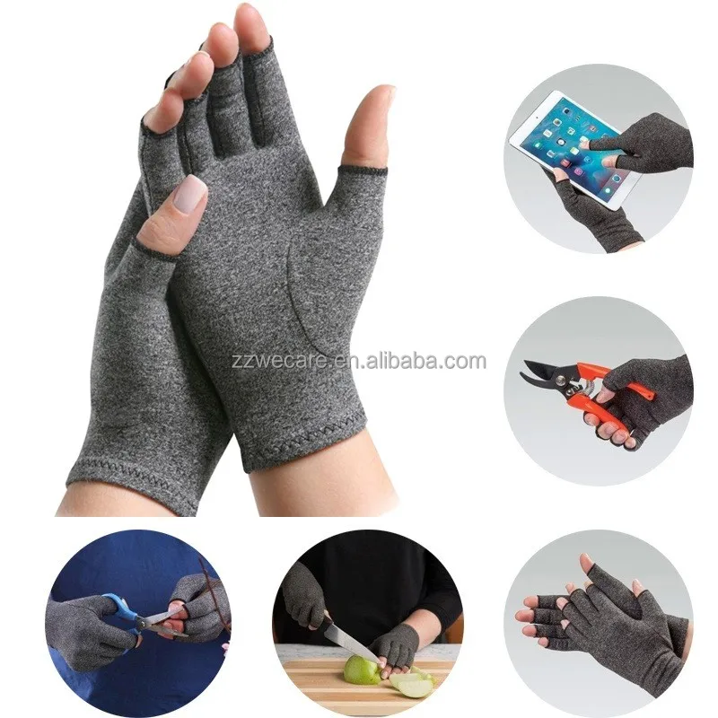 Half Finger Sports Basketball Cycling Working Tension Symptom Relieve Baseball Ache Joint Pain Compression Arthritis Gloves