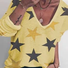 Top 2021 Spring New Style Loose Top Bottoming Shirt Sexy V-neck Long-sleeved Yellow Color Women's T-shirt