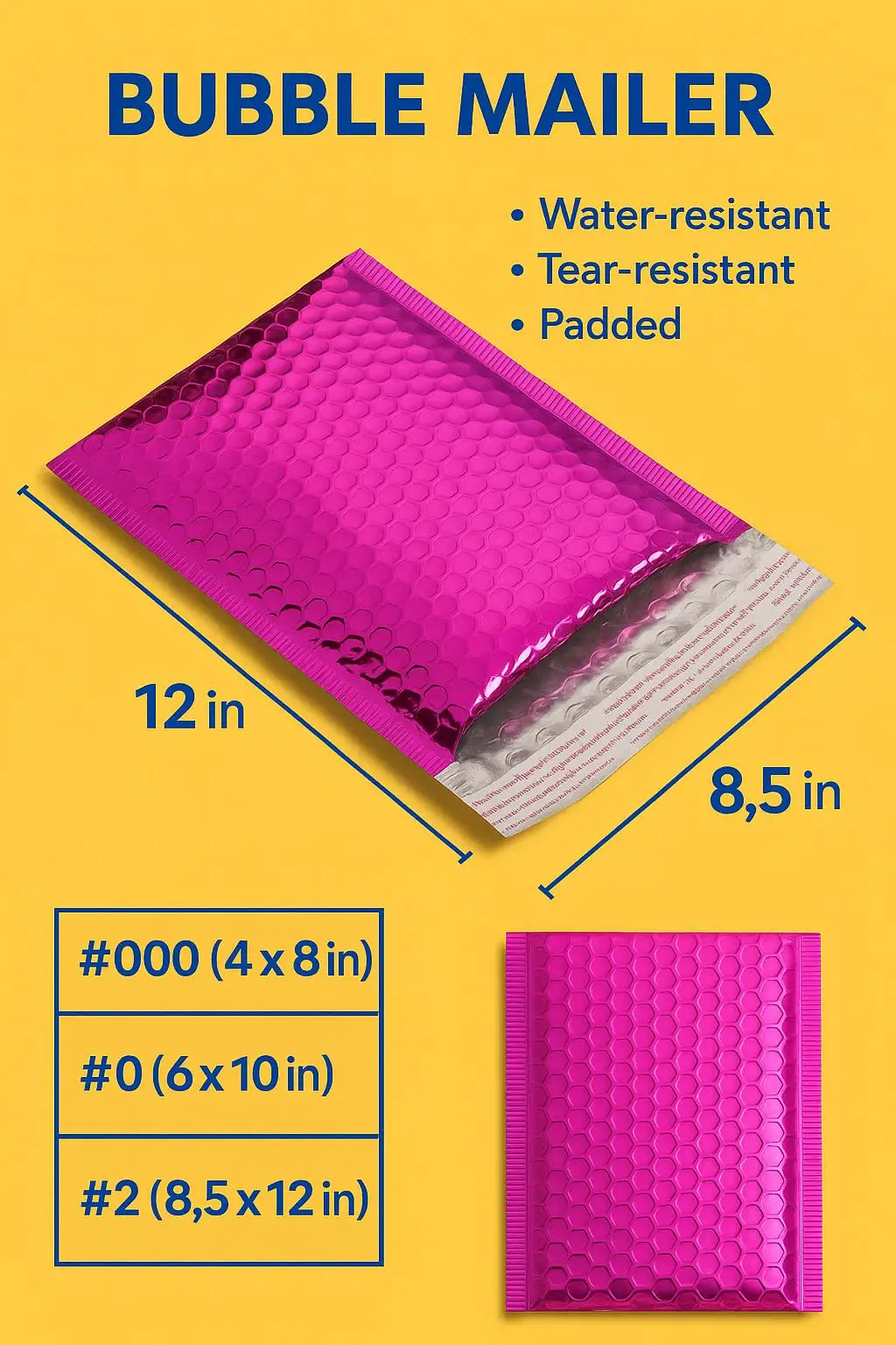Custom Logo Printed Recycled Poly Bubble Mailer for E-commerce and Protective Padded Envelope Shipping - detail 7
