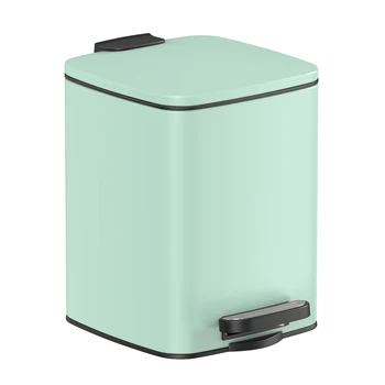 SONGMICS 6L stainless steel waste bin slim Waste Pedal Bin Rectangular Kitchen Trash Can