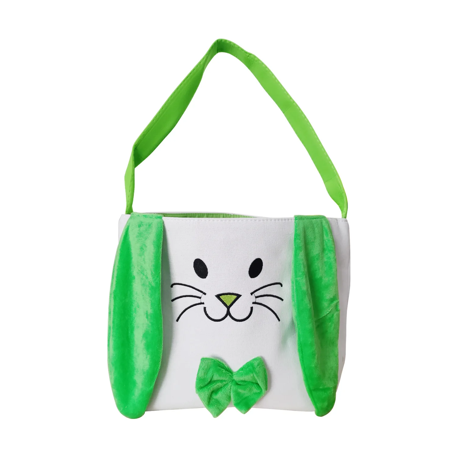 OEM & ODM New Creative Easter Bunny bag Canvas Happy Easter Cotton  Gift Bag Cut Bunny Easter Basket Bunny handbag With Handle