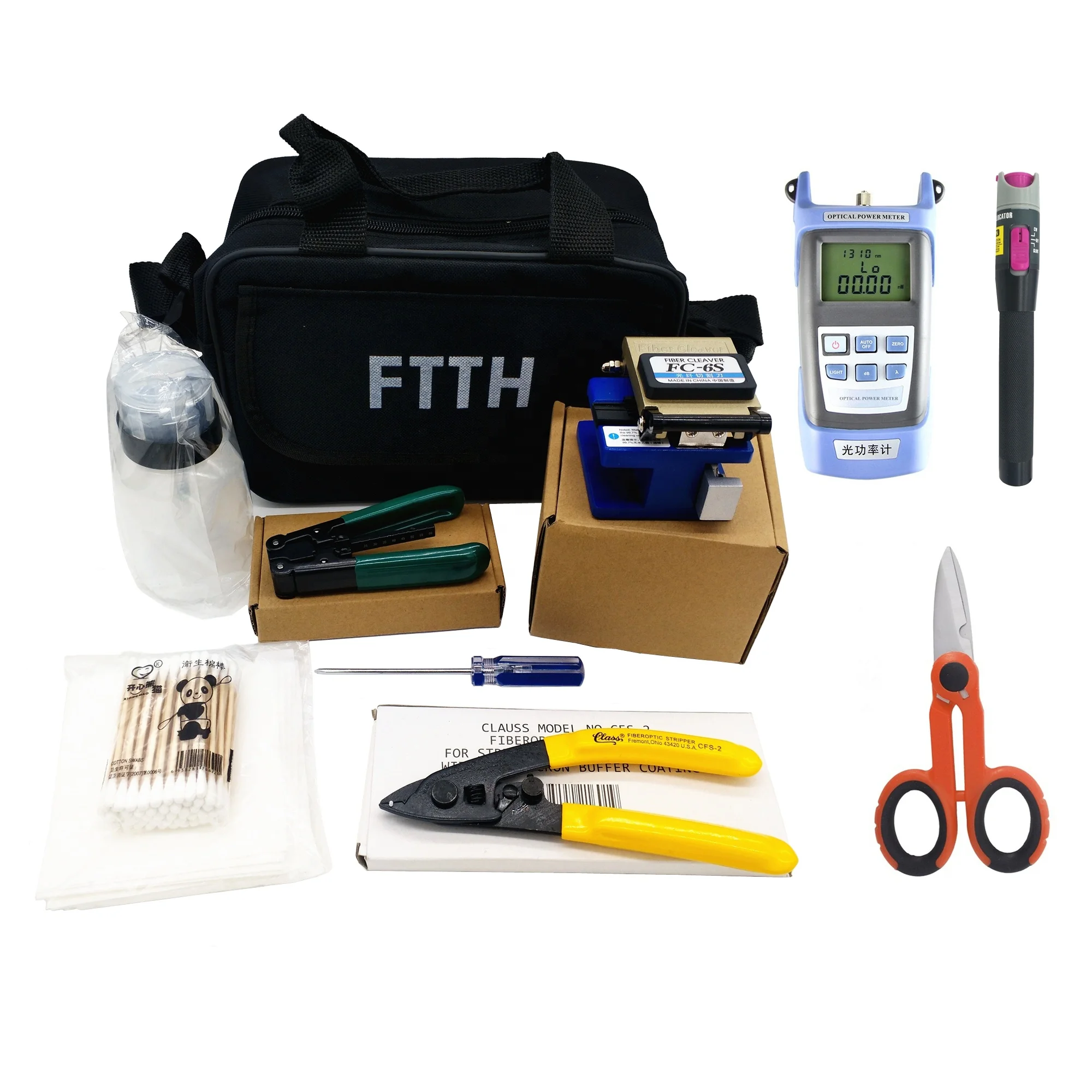 Details about   FTTH Fiber Optic Tools Kit Fibra Optica Power Meter VFL Kit de fibre optique 