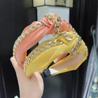 Fashion Elastic Hair Bands Pure Color Fabric Chain Knotted Hair Bands Set For Women