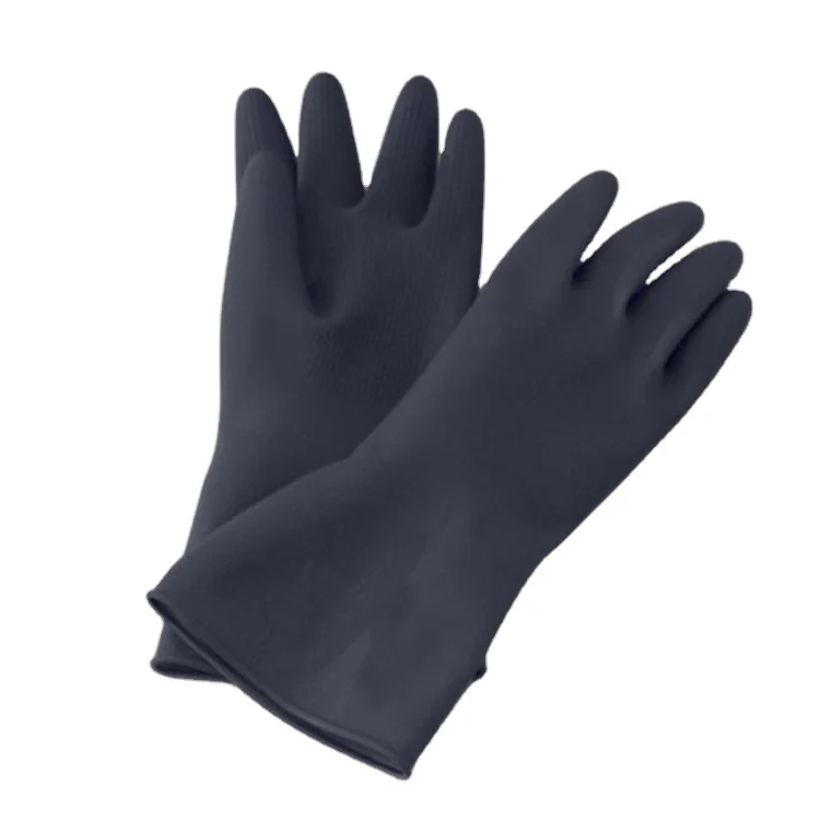 reusable black rubber gloves