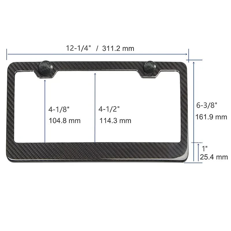 31*16cm License Plate Frame Custom Logo Us Premium Carbon Fiber License Plate Frame factory