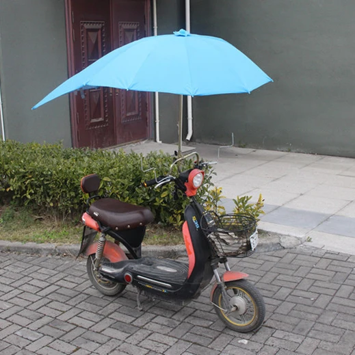 KLH433 Silver Coated Windproof Electric Bike Umbrella Motorcycle Umbrella For Rain And Sunshade Motorbike Sunshade Cover