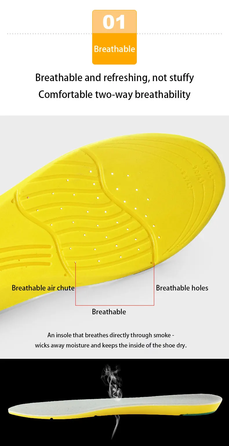 High Elastic Shock-Absorbing Sports Insoles for Men & Women High Elastic Shock-Absorbing Sports Insoles for Men & Women