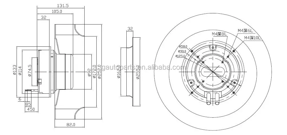 Centrifugal Fan, 250mm, Aluminum, Wall, 220V - detail 8