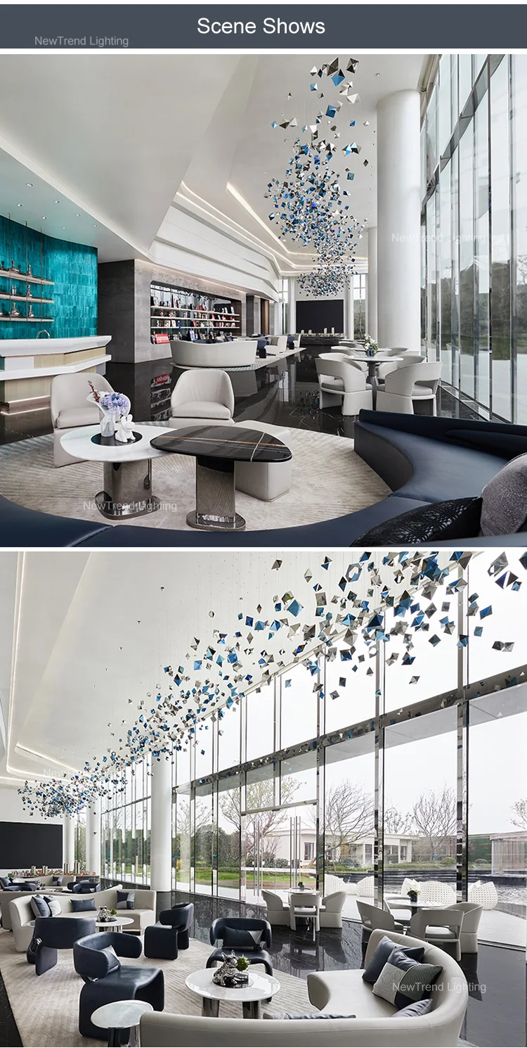 CPL-365 Modern Interior Pendant Light Mall Villa Hotel Lobby Staircase Custom LED Chandelier factory