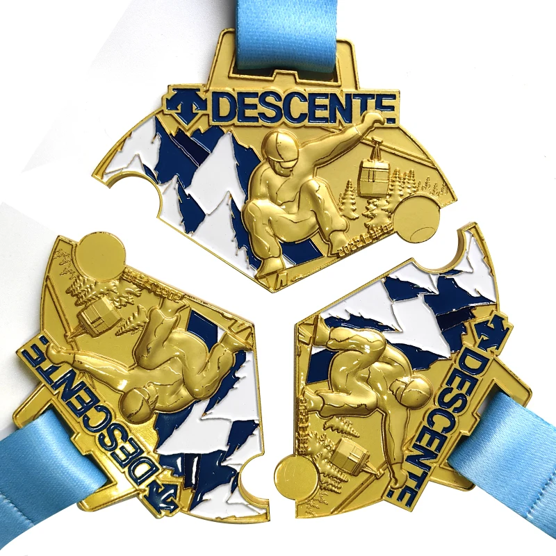 Factory Price Custom Zinc Alloy Award Puzzle Medals Bike Ski Gymnastics Pickleball Karate Metal Sport Medal manufacture