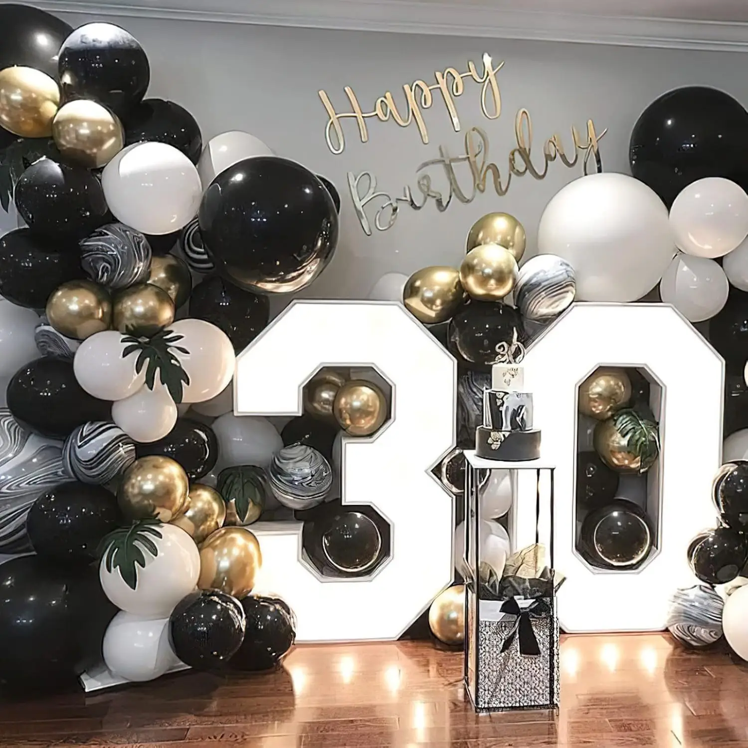 PartyWoo Black Gold and Sliver Balloons 140pcs Birthday Party Black And Metallic Gold Balloons 18Inch 12Inch 10Inch 5Inch