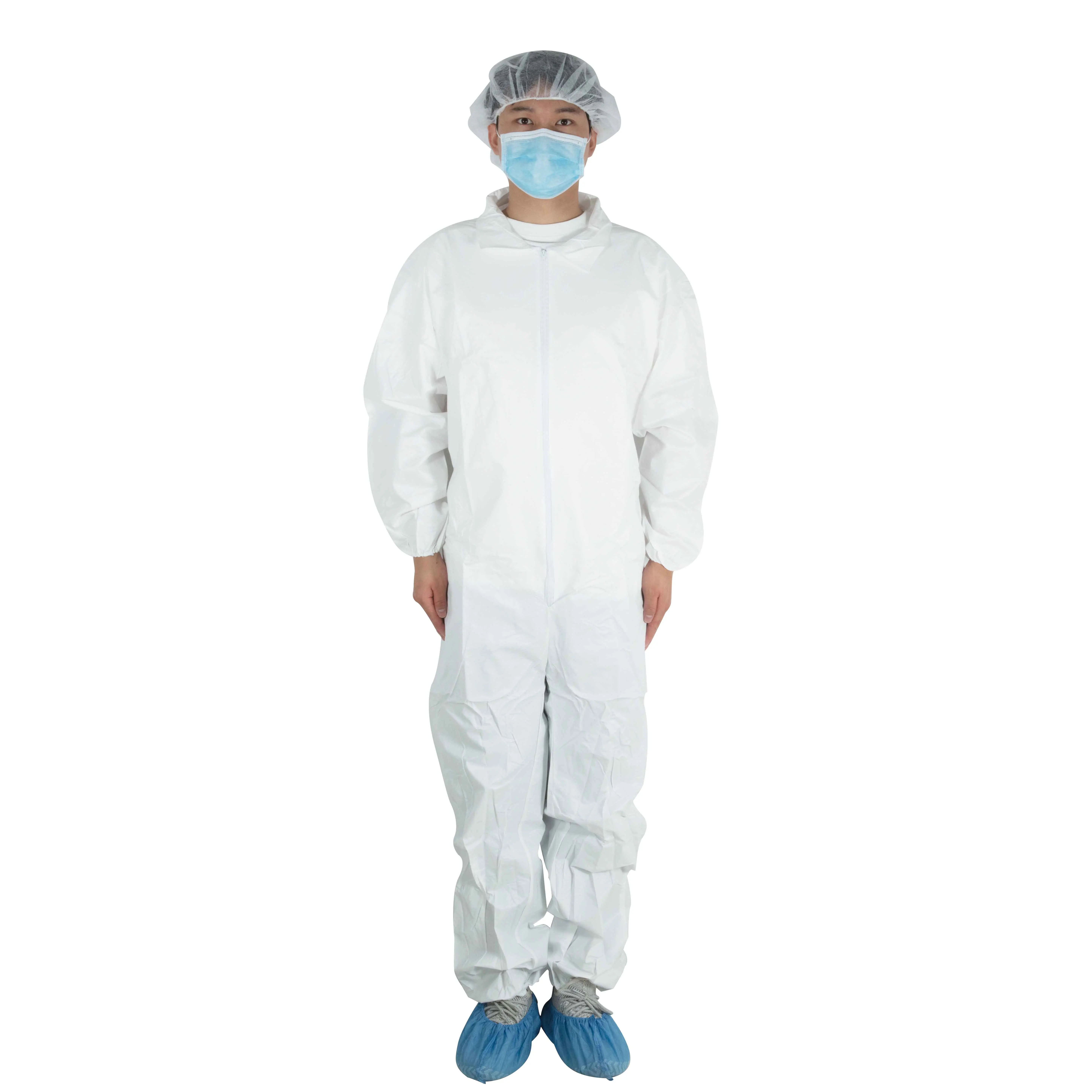 Overcoat Nonwoven Personal Protective Universal Disposable Coverall with Elastic Wrist