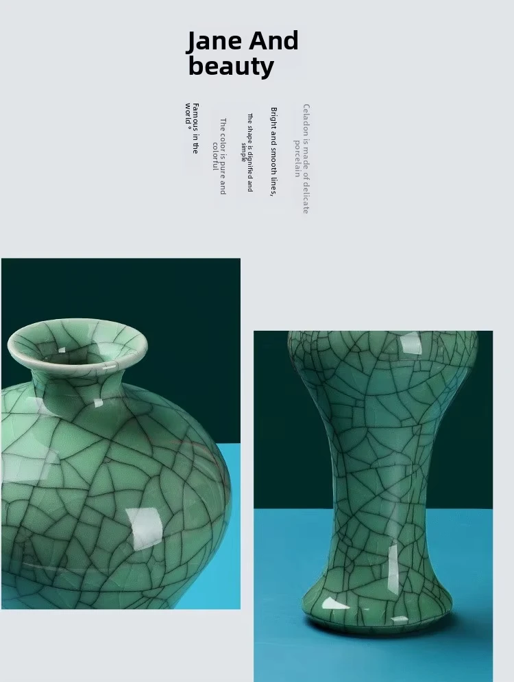 product celadon little beauty drunk elegant hydroponic ceramic flower vessel handicraft ornament for home decoration479-6