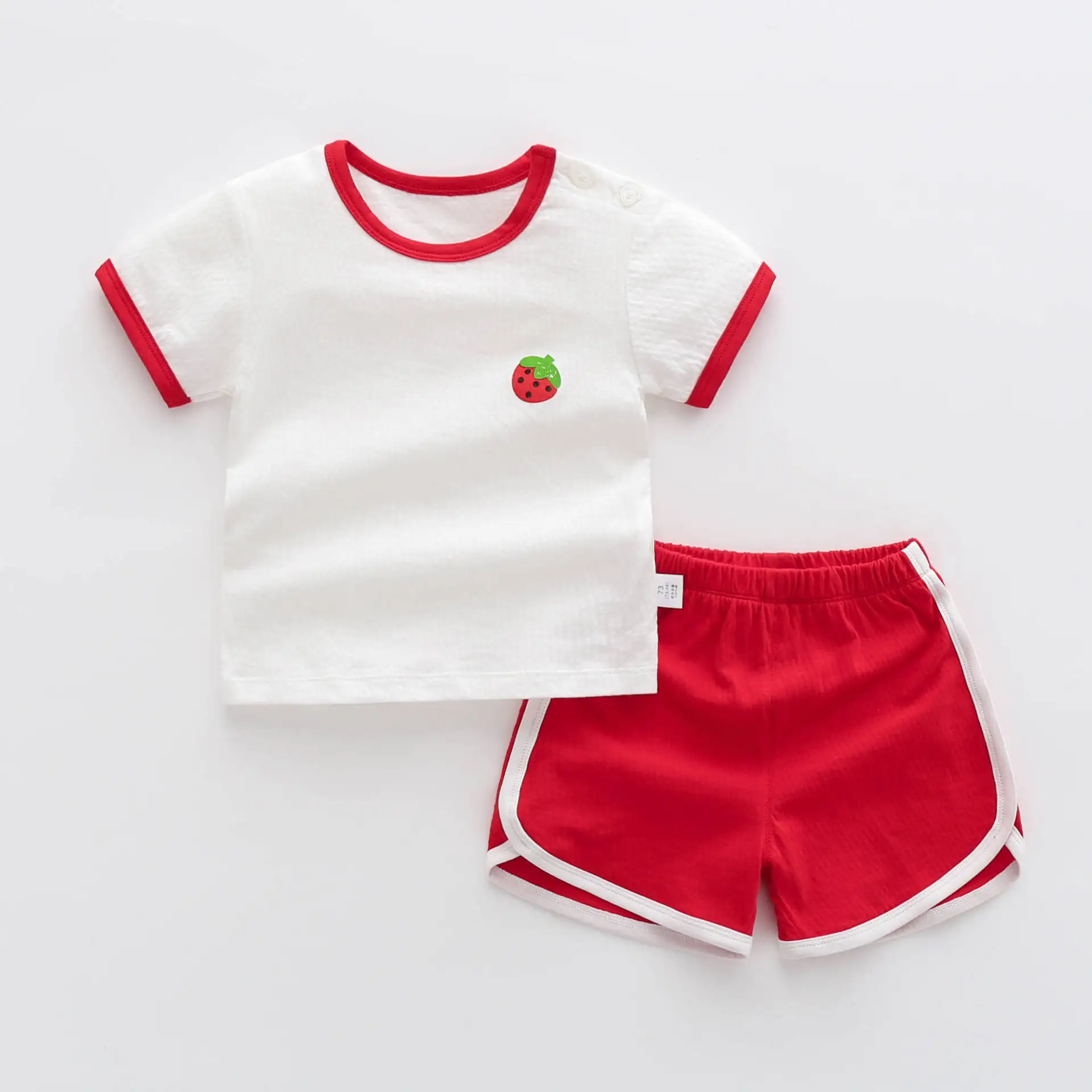 manufacturer Summer Hot Baby Short Sleeve Set Cotton Baby T-Shirt Clothing 2 Piece Baby Shorts Set