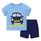 Summer New Summer Baby Boys Casual Short-sleeved T-shirts Cotton Shorts 2 Sets Little Boy Clothing Set