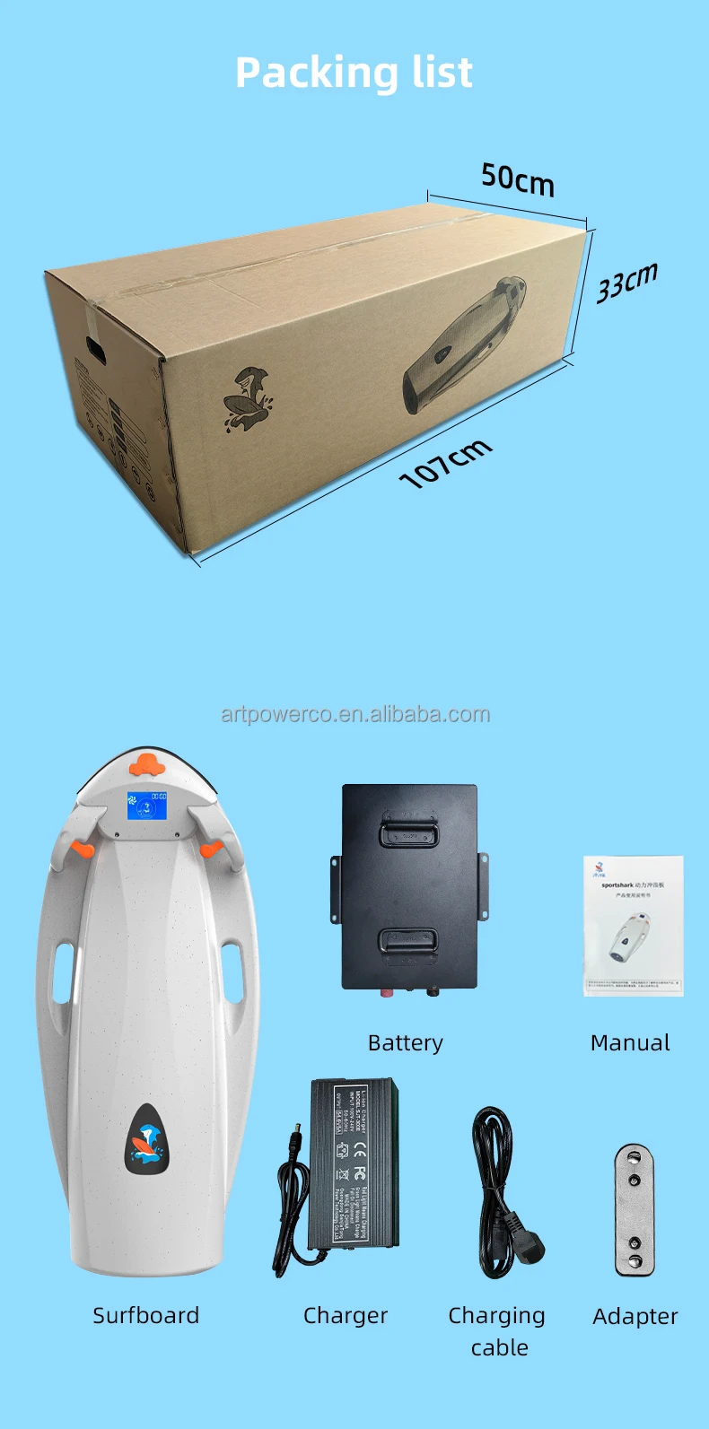 product artpower sportshark v2 plus electric underwater scooter surfboard for ocean and offshore waters for swimming surfing diving-15