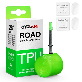 CYCLAMI Ultralight 26g 38 grams Bike Inner Tube 700 x 18 25 28 32 Road MTB Bicycle TPU Material Tire Kit 45 60 80mm French Valve