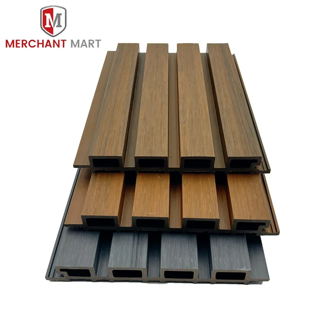 Wood Plastic PVC Wall Panel WPC PVC Cladding Boards Interior Exterior Fluted Wall Panels WPC Wall Panel