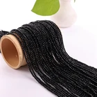YIWU Wholesale Jewelry Accessory Per Strand/String Price Natural Crystal 2.5MM Black Spinel Faceted Gemstone Beads