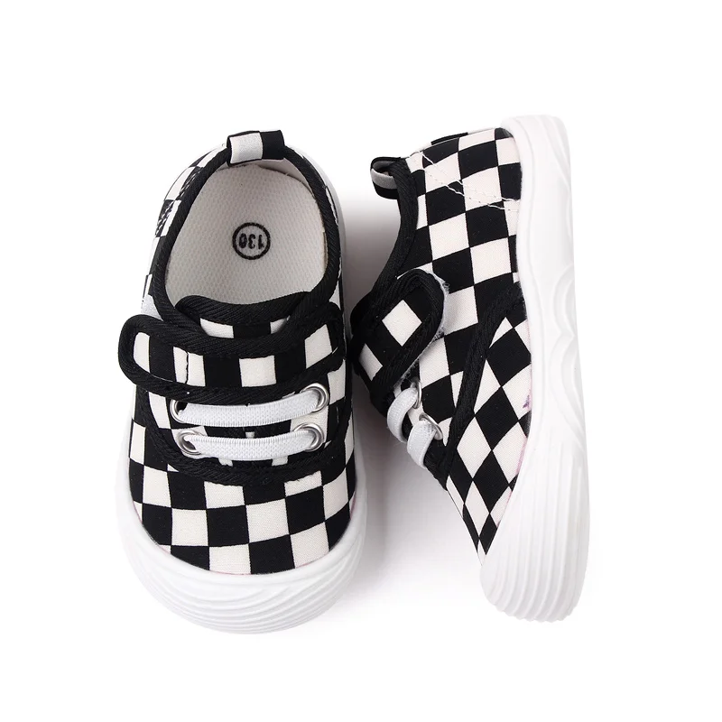 Unisex Toddler Kids Pre-Walker Sneakers Casual Lattice Canvas Shoes with Soft Rubber Outsole Fashionable for Kids details