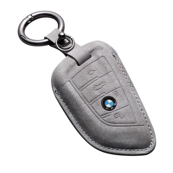 Wholesaler Hot Sales For Bmw Car Key Case Alcantara Leather Calf Skin Car Key Fob Case Cover For Bmw Car Accessories
