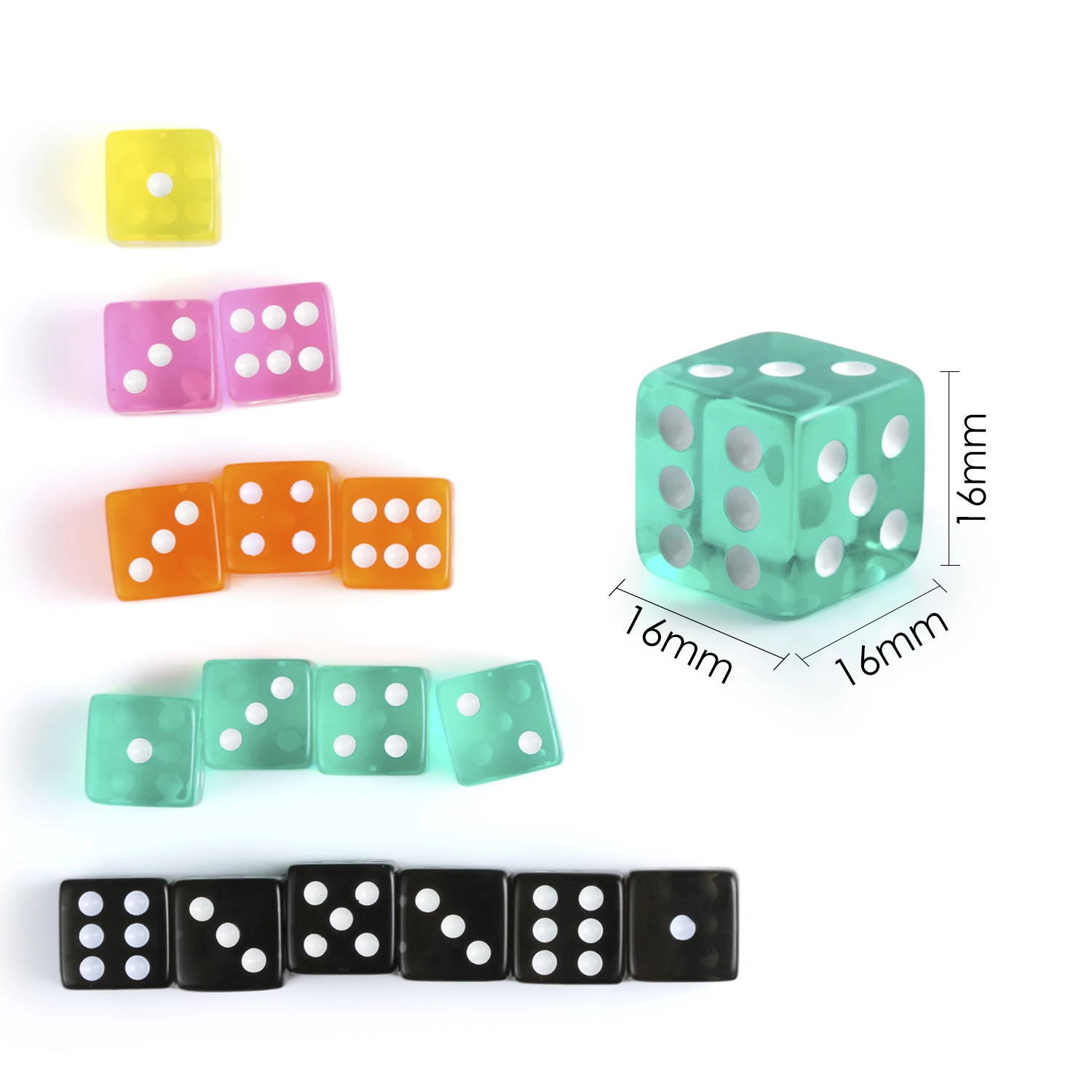 NEW Set of 6 Fish Sea Green D6 Game Dice Six Sided Animal 16mm Koplow 