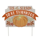 Thanksgiving Decor Wood Layered Pumpkin Plaque Yard Stake