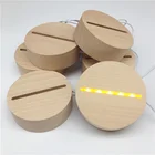 3d Factory Direct Sale Beech Wood 3d Finely Carved Round Acrylic Base For Led Night Light Lamp