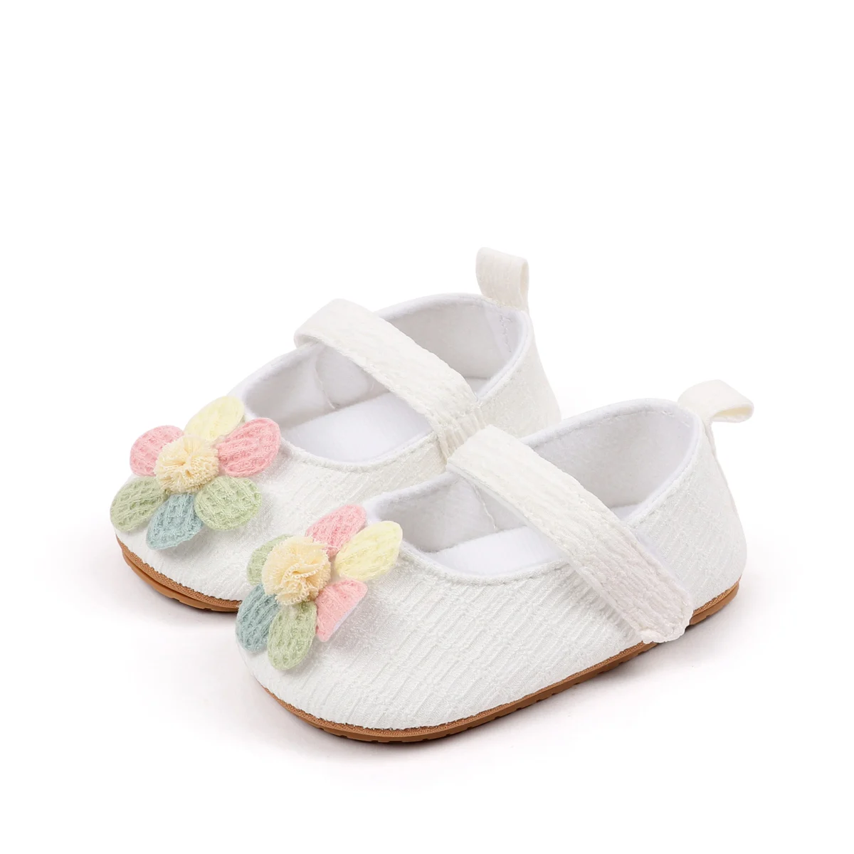Soft TPR Outsole Colorful Flower Design Newborn Toddler Baby Girls Shoes First Walking Baby Girl Shoes factory