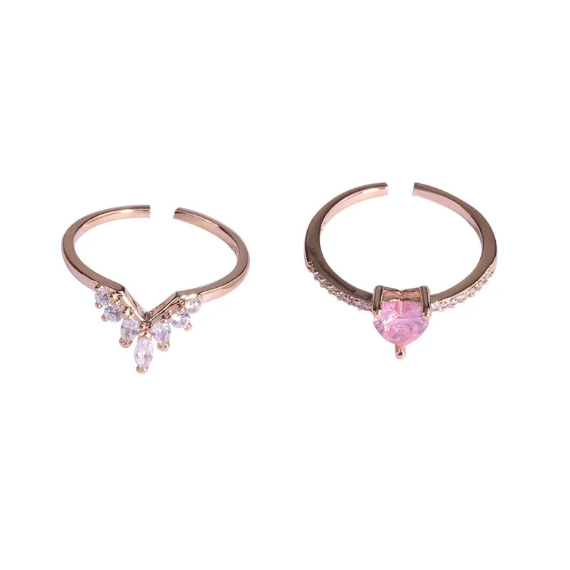 Wholesale Hot Selling Rings Jewelry 18K Gold Plated Brass Luxury Zircon Wedding Rings For Women