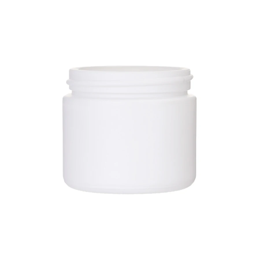 Small Round Empty Food Packaging Glass Containers 2oz 60ml Matte White Opal Glass Spice Jar With Metal White Lids For Bath Salt