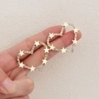 Heart Jewelry Ear Hyacinth Exaggerated Heart Jewelry With Shiny Zircon 925 Sliver Needle Earrings Big Ear Stud