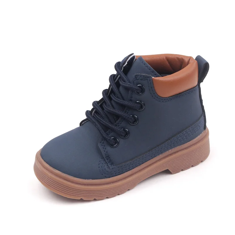 Baby Casual Solid Color British Style Baby Shoes High Top Front Lace-up Children's Shoes details