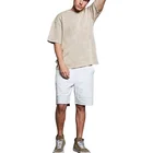 Men Shirt Wholesales High Quality Men Blank Plain Acid Wash Distressed Knit Tee Oversized T Shirt